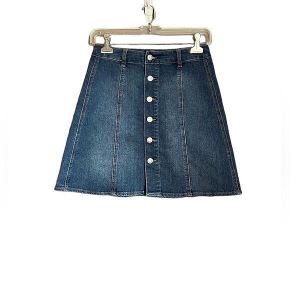 Front button denim skirt. Size 0 - Picture 1 of 7